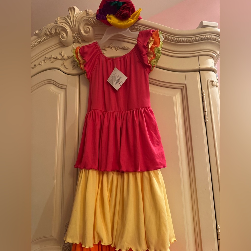 Gymboree Samba Dancer Costume Dress Turban Hat Spain Spanish Flamenco dress up - Picture 9 of 12